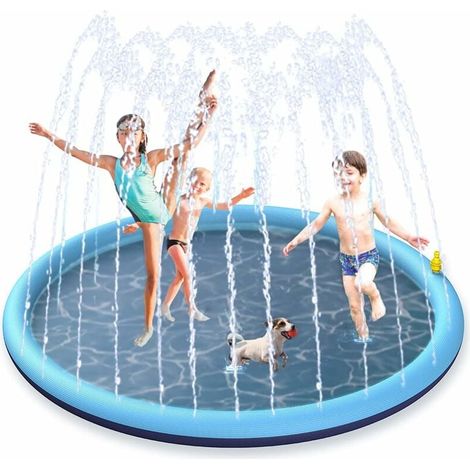 Alfombra de agua con rociadores de PVC de 170 cm, antideslizante, ideal para juegos de agua al aire libre para niños en el jardín, verano. (1/4)