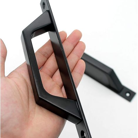 Poignée de porte coulissante en bois, poignée de porte de grange en acier au carbone, 19,6 cm (1/5)