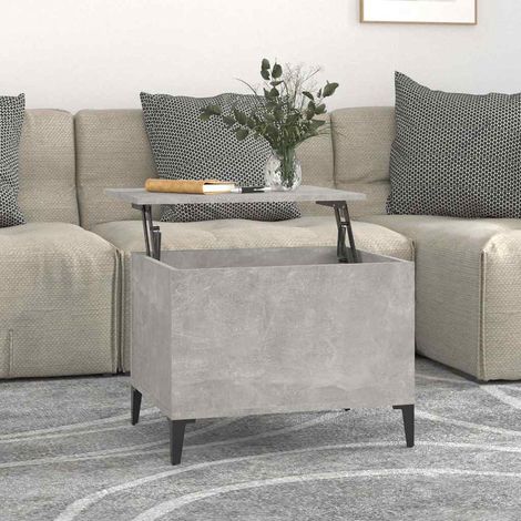 Table basse Table d'appoint pour Salon Chambre - Gris béton 60x44,5x45 cm Bois d'ingénierie BV606235 - BonneVie (1/5)