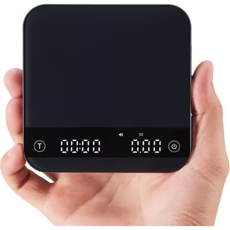 Mini balance à café modèle 2026 avec minuteur, plateau en verre trempé, balance expresso rechargeable avec capteur de gravité, précision 2 kg/0,1 g (1/4)