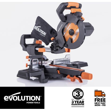 Evolution R185SMS+ 185mm Sliding Compound Mitre Saw With TCT Multi-Material Cutting Blade (230V) (1/5)