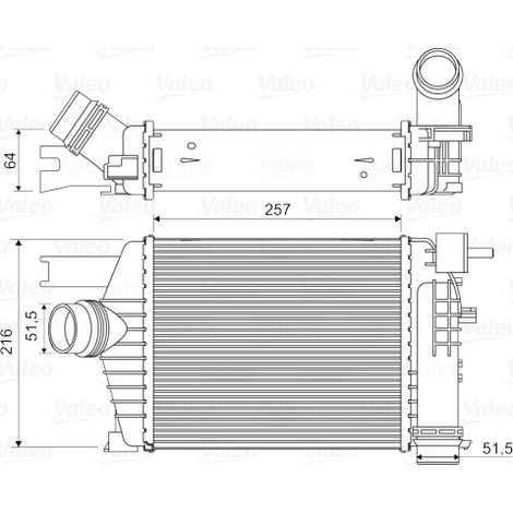 Intercooler, échangeur Valeo 818343 DACIA 144961381R