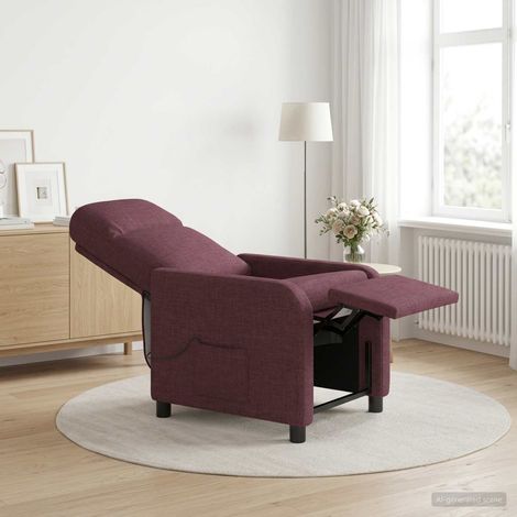 vidaXL Silla de masajes reclinable Morado Tela (1/5)