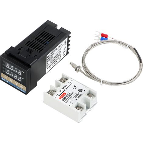 PID-Thermostat-Temperaturregler, einstellbar 0–400 °C, digitaler Temperaturregler mit Thermoelementrelais, AC 100–240 V, 40 A (1/5)