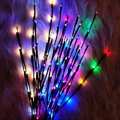 5 pièces Guirlande Noel 73cm Branches à LED Lumières décoratives à piles 29 pouces 20 lumières LED (Branches Light) (Multicouleur) Noel，pour l'intérieur et l'extérieur, décoration de vacances (1/5)