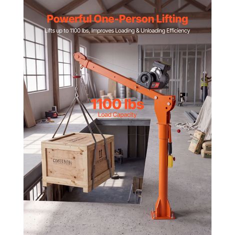 Grue de Levage Électrique pour Pick-up et Camionnette 499 kg, Grue de Chargement avec Palan Électrique PA800, pour Machines et Bois… (1/5)