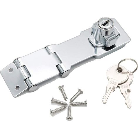 Serrure de sécurité à double charnière avec clé, acier zingué, pour porte et portail
