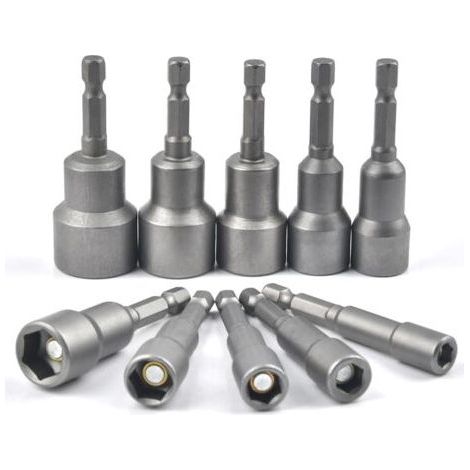 10pcs Magnetic Hex Socket Set for Impact Driver 6-19mm, Magnetic Socket Wrenches, Hex Socket Set, Magnetic Hex Socket Adapter, Socket Wrench (1/5)