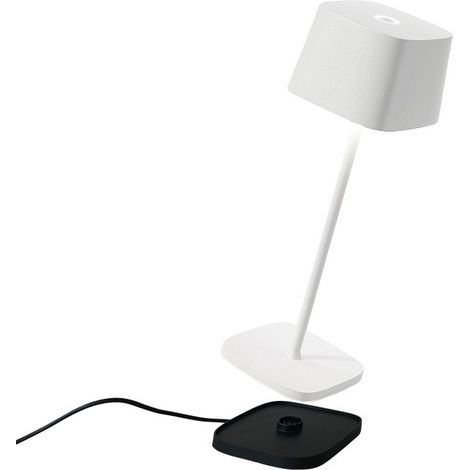 Zafferano Lampada a led da tavolo Ofelia Pro Bianca ricaricabile e dimmerabile - 2200-2700-3000K - 9h massima potenza