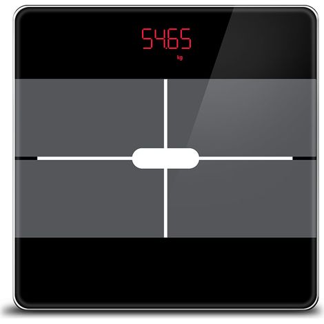 Pèse-personne numérique avec application et 13 masses corporelles 28 x 396 lb/180 kg Pèse-personne Bluetooth pour IMC, graisse corporelle et muscles, protéines, BMR, etc. (noir) (1/5)