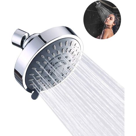 Cabezal de ducha, cabezal de ducha fijo, cabezal de ducha antical, cabezal de ducha de alta presión, cabezal de ducha de lluvia ajustable con ahorro de agua, 5 configuraciones, 2,5 GPM