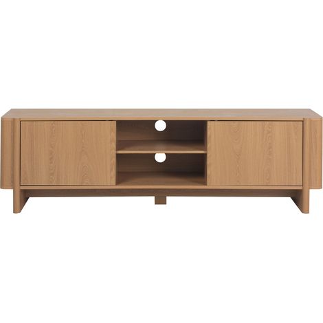 Meuble TV 2 portes en bois L 160 cm - Bois clair - Oli (1/5)