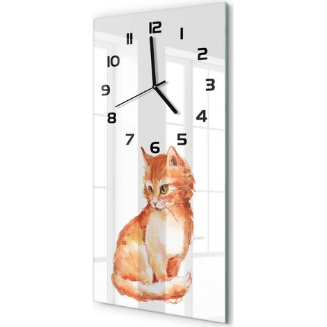 Horloge Murale Rectangulaire Verticale Décorative et Fonctionnelle 30x60 cm Chat roux 30x60 cm (1/5)