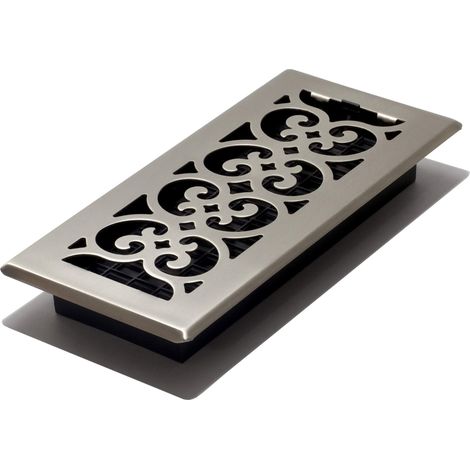 Decor Griglie 4 by 10-inch Scroll pavimento registro, argento, SPH410-NKL (1/5)