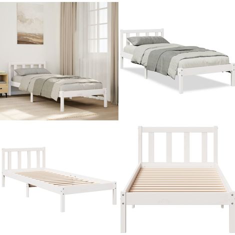 vidaXL Cadre de lit extra long sans matelas 90x210 cm bois massif pin (1/5)