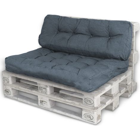 Palettenkissen Palettenauflagen Sitzkissen Rückenlehne Kissen Palette Polster Sofa Couch Set Dunkelgrau - Sitzfläche + Rückenteil