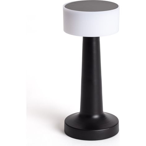 LED Tischlampe Tragbar Metall mit Wiederaufladbarem USB-Akku Greta Schwarz (1/5)