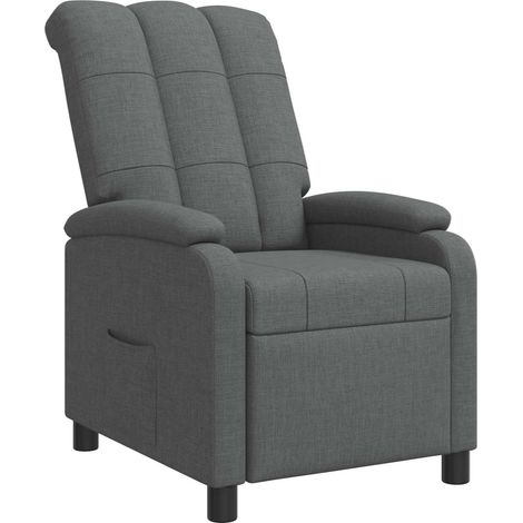 Poltrona reclinabile Grigio Scuro Tessuto vidaXL (1/5)