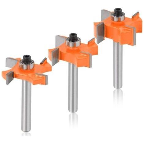 8mm Grooving Cutter - T-Shape Milling Cutter for Wood Carpentry, Set with Bearing for Precise Work (1/5)