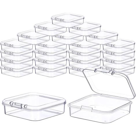 Storage Boxes, 6.5 x 6.5 x 2 cm Plastic Storage Box with Lid, Transparent Storage Box for Small Objects (1/5)