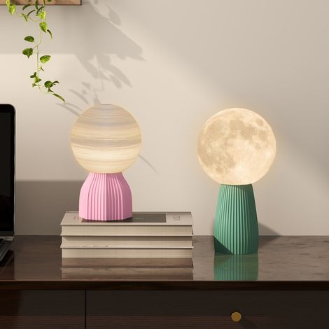 Ensemble de lampes de table au design planétaire. 3 couleurs. USB. Plastique. Blanc. (1/5)