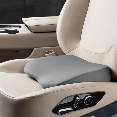 2-in-1-Fahrereckkissen für Sitz- oder Lendenwirbelstütze – 9 cm weiches Sicherheits-Sitzkissen aus Memory-Schaum – ergonomisches und komfortables Rückenkissen für Pkw und Lkw, Grau