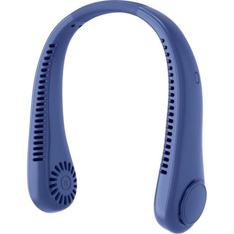 Ventilador portátil para el cuello，ventilador facial con carga USB de 1800 mAh，3 niveles de potencia，para uso en interiores y exteriores (azul)