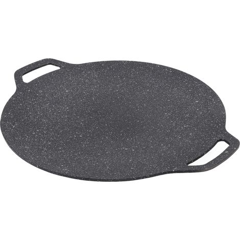 Rond plateau de cuisson en fonte pour barbecue extérieur, 30 cm, idéal pour camping, grillades et légumes sauvages sur réchaud à gaz (1/5)