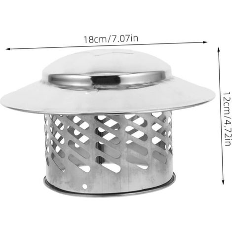 Cache-cheminée en acier inoxydable étanche à la pluie pour cheminée, élégant capuchon de protection pour conduit, installation facile et durable. (1/4)
