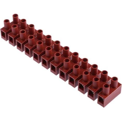Bornier de raccordement RS PRO, 12 pôles , 10mm, A visser, 24A ( Prix pour Paquet de 5 ) (1/2)