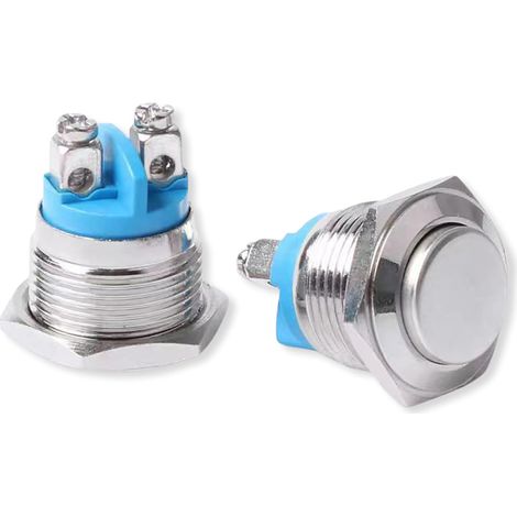 Interrupteur à pression et bouton-poussoir en boîtier métallique isolé, bouton de sonnette et push button pour usage intérieur et extérieur, atelier et installation électrique (1/5)
