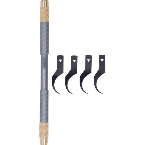 4 Lames de Réparation Fines avec Manche pour Outil Multifonction BGA, Couteau de Maintenance et Enlève-colle CPU Gris (1/5)