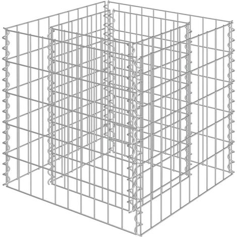 Gabion Raised Bed Galvanised Steel 50x50x50 cm vidaXL (1/5)
