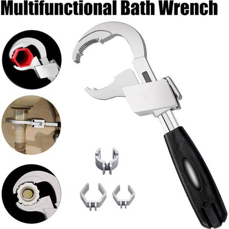 Multifunctional wrench for bathroom pipes and taps - repair tool, 80mm adjustable opening (1/5)