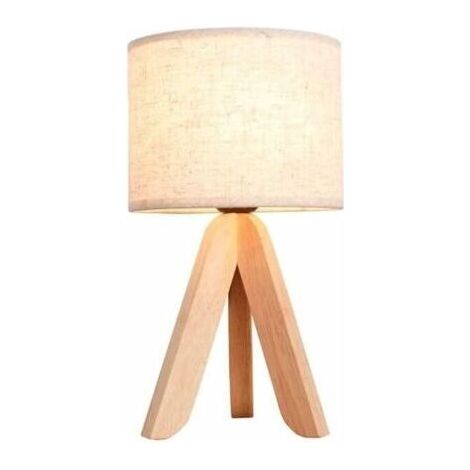 Lampe de chevet trépied en bois personnalité créative lampe de table en bois nordique étude chambre lampe de chevet salon art décoratif lampe de table (1/5)