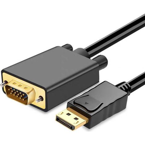 Câble adaptateur DisplayPort vers VGA 1,8m, transmission stable sans perte, haute efficacité, cordon DP vers VGA (1/5)