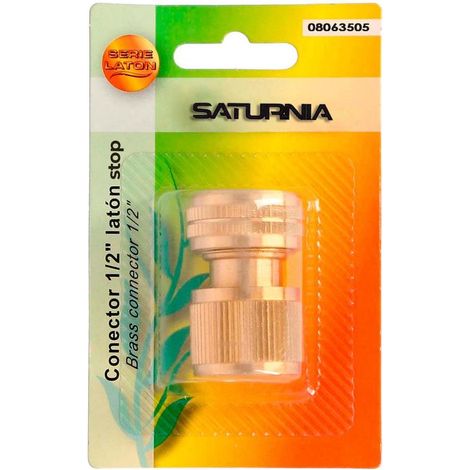 Conector manguera laton 1/2" Con Función STOP (1/3)
