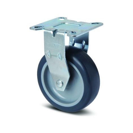 Roulette fixe pour présentoirs légers - fixation platine - ø 50mm - Agila