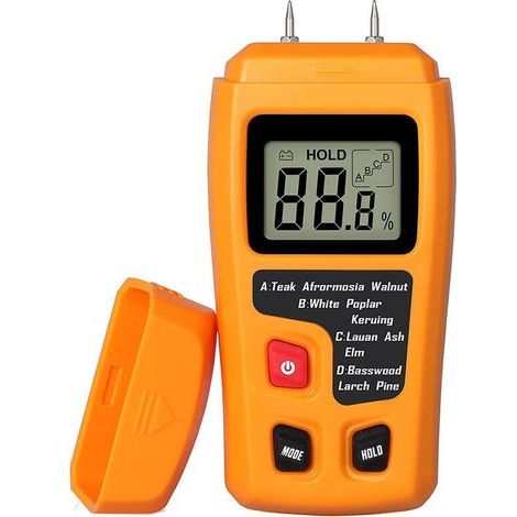 Tragbares Holzfeuchtemessgerät, LCD-Feuchtemesser zur Holzfeuchtebestimmung, zur Messung des Feuchtigkeitsgehalts von Brennholzpapier (1/4)