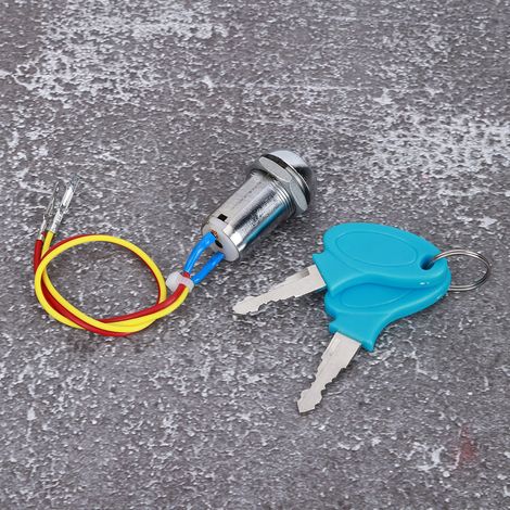 Serrure électrique tout métal pour scooter, verrouillage par clé et interrupteur de démarrage (1/3)
