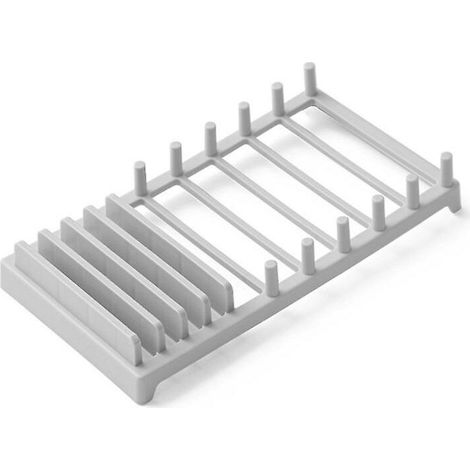 10 Fentes Assiette Plat Séchoir Rack Pot Couvercle Stockage Drain Étagère Plastique Pan Cover Drainer Stand Spoon Holder (1/5)