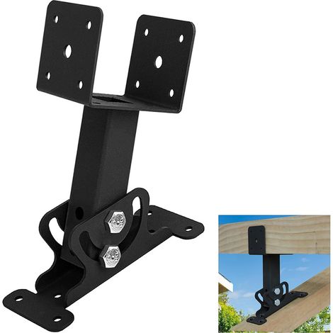 Kit de support de pergola robuste en forme de selle avec traverse de fixation pour toiture et terrasse (1/5)