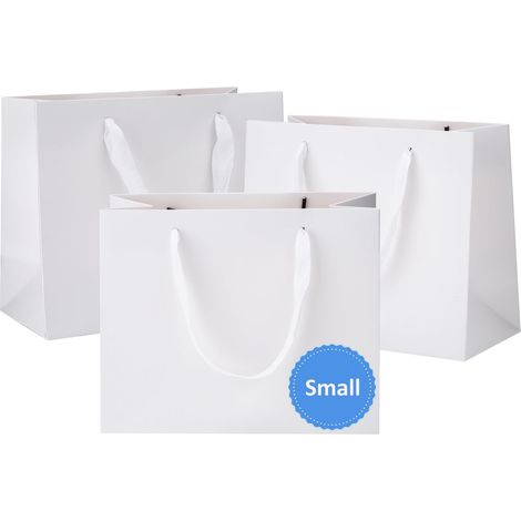 25 Pièces Pochettes Cadeaux avec Anse 22 x 10 x 18cm, Petit Sacs Cadeaux en Papier pour Mariages, Anniversaires, Halloween, Noël, Commerce de Détail, Fête, Noir (1/5)