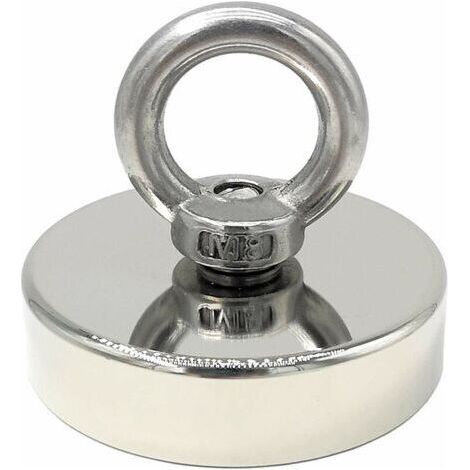 Aimant de levage,aimant néodyme 140 kg force diamètre 60 mm, aimants avec anneaux de levage puissant pour l'industrie et la science, pêche magnétique (1/5)