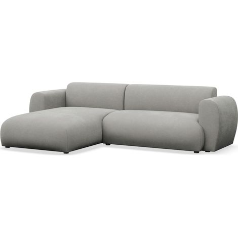 Selsey Emia – L-Form Ecksofa mit Schlaffunktion, pflegeleichte Chenille, links ausgerichtet, Hellgrau