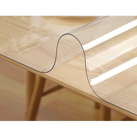 Nappe Transparente Épaisse Film Cristal PVC Protectrice Résistante Aux Taches Protège Table - 100x200 Cm