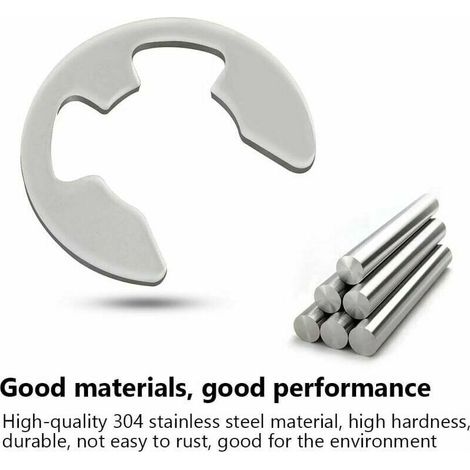 120pcs 1.5mm-10mm Assortiment d'Anneau Circlip en acier inoxydable 304, Kit Anneau Circlip type E avec Boîte de rangement (1/5)