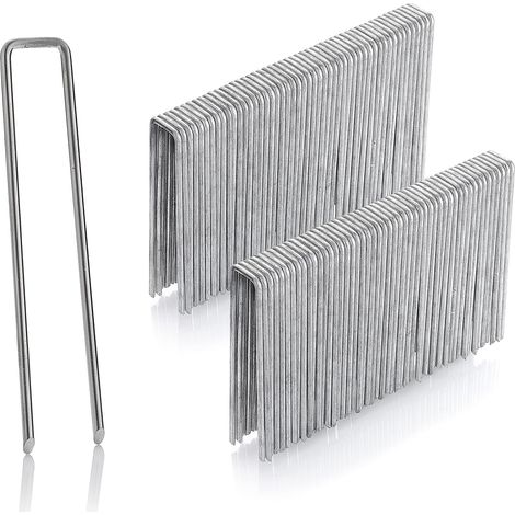 100 - Piquet D Ancrage - Acier Galvanisé - Fixation Sol Jardin - Pour Bâche Et Clôture - Argent - 10x1,3cm (1/5)