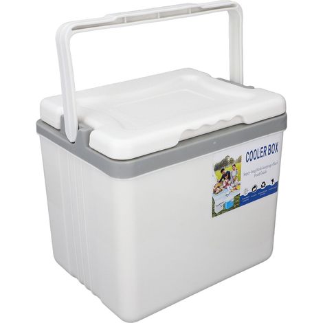 Tragbare 6-Liter-Kühlbox, großes Fassungsvermögen, multifunktional, hält Speisen und Getränke frisch, isolierter Hartschalenkoffer für kalte Getränke, weiße Farbe. (1/5)