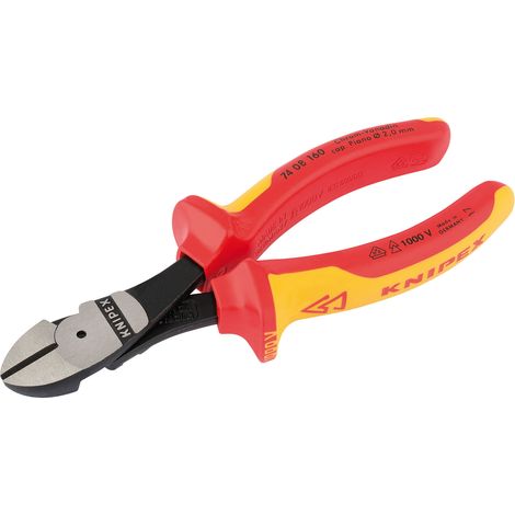 Knipex 74 08 160 UKSBE VDE Fully Insulated High-Leverage Diagonal Side Cutters (160mm) (1/5)